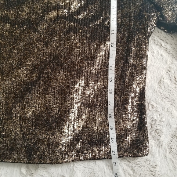 Bardot Sequins Gold Black Cold Shoulder Blouse New Size XS - Picture 9 of 12